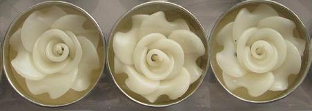 White Rose Flower T-Lights