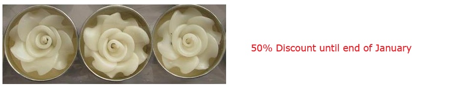 White Rose Flower T-Lights