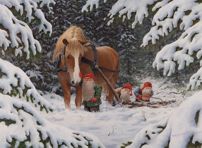 Jan Bergerlind - Tomte and Horse