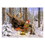 Jan Bergerlind Christmas Poscards - Moose - Honey Beeswax
