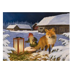 Jan Bergerlind - Christmas Postcards - Fox - Honey Beeswax