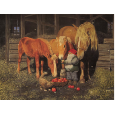 Jab Bergerlind Advent Calendars - Feeding the Horses - Honey Beeswax