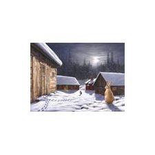 Jan Bergerlind Christmas Postcards - Hare and the Moon - Honey Beeswax