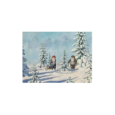 Jan Bergerlind Christmas Postcards - Tomte's and the Christmas Tree - Honey Beeswax