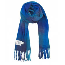 Blue Check - Lambswool Scarves