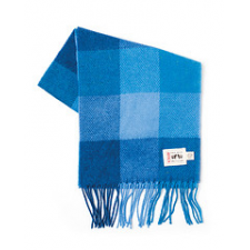 Blue Check - Lambswool Scarves