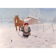 Jan Bergerlind Christmas Postcards - Snowstorm - Honey Beeswax