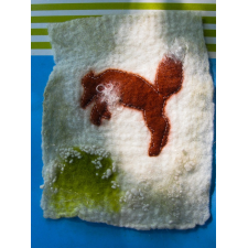 Felted Landscape - Little Fox - Pouncing