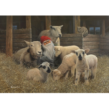 Tomte and his Flock in the Barn