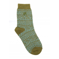 Avoca Hill Ankle Socks in Blue and Green from Honey Beeswax