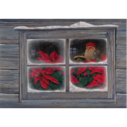 Jan Bergerlind Christmas Postcards - Christmas Poinsettia - Honey Beeswax