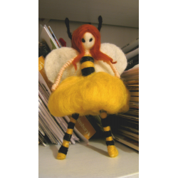 Needle Felted Bee Angel - Handmade by Honey Beeswax