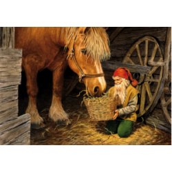 Jan Bergerlind Christmas Postcards - Waggon Wheel - Honey Beeswax