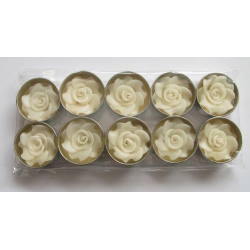 White Rose Flower T-Lights