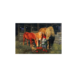 Jan Bergerlind's Advent Calendar Card - Tomte and Horses - from Honey Beeswax