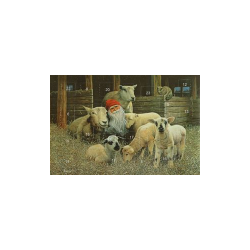Jan Bergerlind's Advent Calendar Card - Tomte and Sheep - from Honey Beeswax