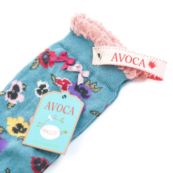 Avoca Pansy Ankle Socks in Blue from Honey Beeswax