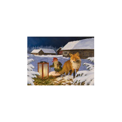 Jan Bergerlind - Christmas Postcards - Fox - Honey Beeswax