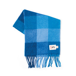 Blue Check - Lambswool Scarves