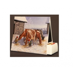 Jan Bergerlind - Matchboxes - Tomte feeding their red and white cows - Honey Beeswax