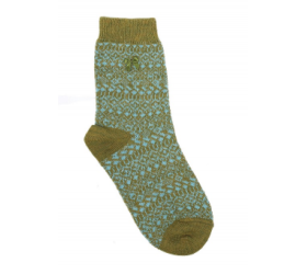 Avoca Hill Ankle Socks in Blue and Green from Honey Beeswax