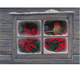 Jan Bergerlind Christmas Postcards - Christmas Poinsettia - Honey Beeswax