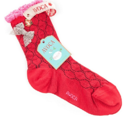 Avoca Gosling Socks in Red from Honey Beeswax