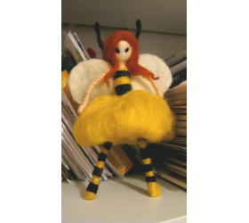 Needle Felted Bee Angel - Handmade by Honey Beeswax