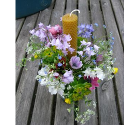 Handmade Beeswax Candles with Applique Wax