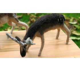 Stag Sculpture - Handmade from Shetland and Alpaca Wool - Honey Beeswax