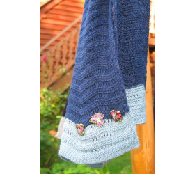 Wavy Navy and Light Blue - Cotten Knitted Scarves