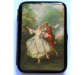 Art Deco Compact Cigarette Case with Dancing Georgian Couple - Interesting Collectables from Honey Beeswax