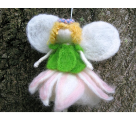 Needle Felted Flower Angel - Handmade by Honey Beeswax