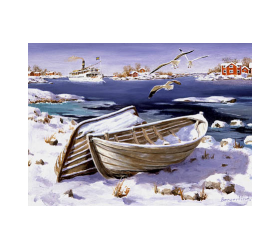 Jan Bergerlind Christmas Postcards - Seagulls - Honey Beeswax