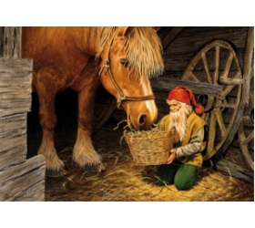 Jan Bergerlind Christmas Postcards - Waggon Wheel - Honey Beeswax