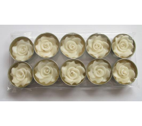 White Rose Flower T-Lights