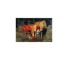 Jan Bergerlind's Advent Calendar Card - Tomte and Horses - from Honey Beeswax