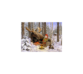 Jan Bergerlind Christmas Poscards - Moose - Honey Beeswax