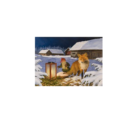 Jan Bergerlind - Christmas Postcards - Fox - Honey Beeswax