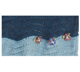 Wavy Navy and Light Blue - Cotton Knitted Scarves