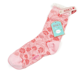 Avoca Flora Socks in Pink from Honey Beeswax