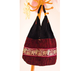 Thai Silk Shoulder Bags - Boho Style - HippyChicks - Sixties - Retro - Red