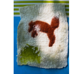 Felted Landscape - Little Fox - Pouncing