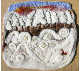 Felted Landscape - Fox and snow