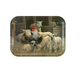 Jan Bergerlind Jul Tray - Tomte and his Sheep - Honey Beeswax