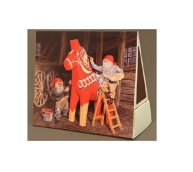 Jan Bergerlind - Matchboxes - Tomte painting the Dala Horse - Honey Beeswax