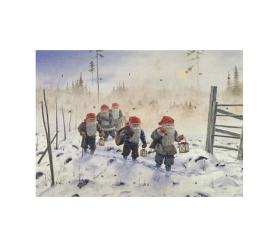Jab Bergerlind Advent Calendars - Tomte returning home at Sunset - Honey Beeswax