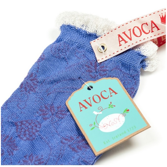 Avoca Flora Ankle Socks Purple from Honey Beeswax