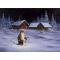 Jan Bergerlind Christmas Postcards - Tomte going for a Walk - Honey Beeswax