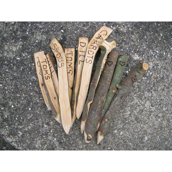 Handmade Wooden Plant Labels for Herbs Vegetables Flowers